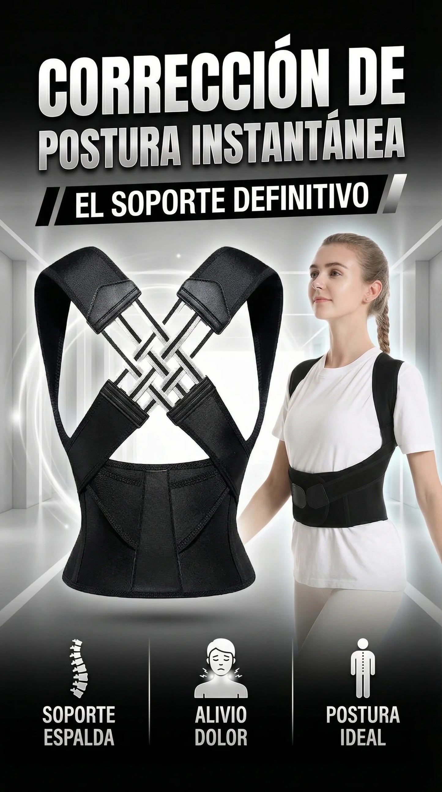 Upright Corrector De Postura/Recupera tu postura. Recupera tu confianza.