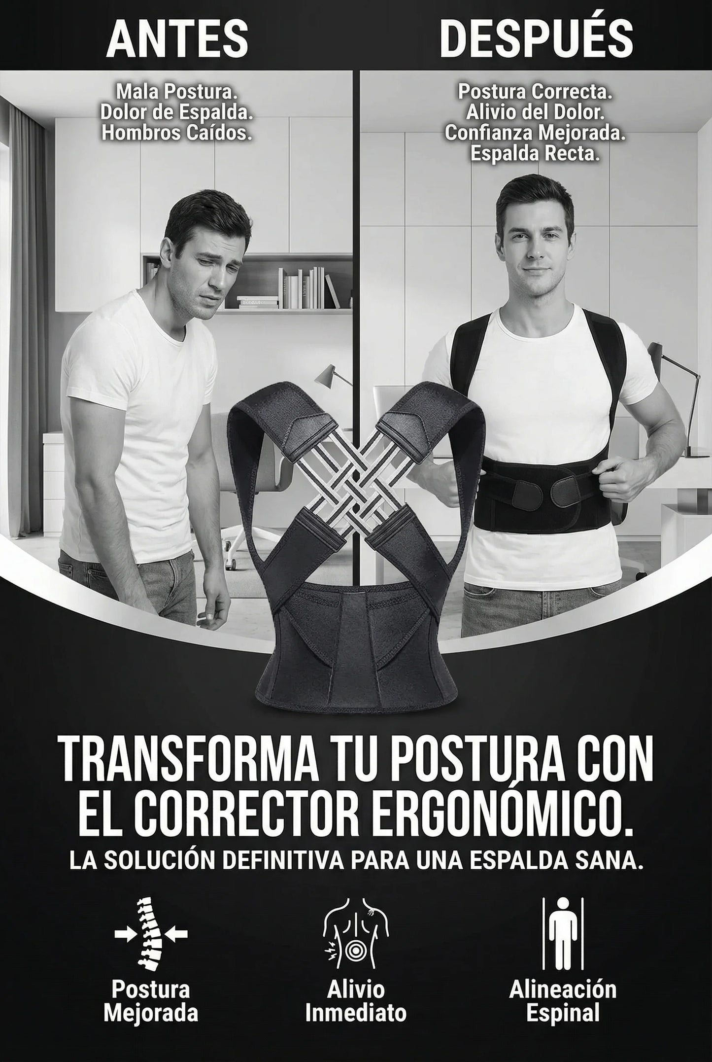 Upright Corrector De Postura/Recupera tu postura. Recupera tu confianza.